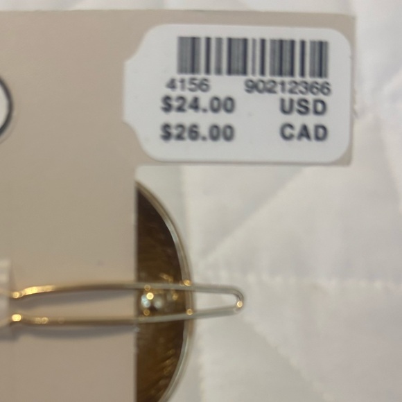 Anthropologie Ribbed Bartettes, Set of 4 Gold - Picture 4 of 4